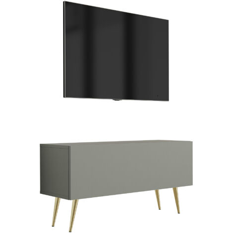 Meuble TV : Aloès, 100 × 52 × 32 cm, pieds dorées (1/5)