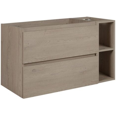Meuble de salle de bain 100 cm (80+20), Couleur: Chêne Foncé, 100 × 57 × 46 cm, sans plan de travail (1/5)