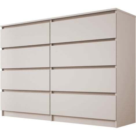 Commode : 8 tiroirs, cachemire, 139 × 102 × 39 cm