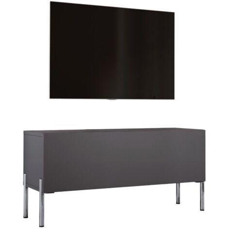 Meuble TV Anthracite, pieds Chrome, 100 × 52 × 32 Cm (1/5)