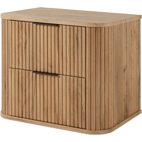 Meuble de salle de bain, Chêne Craft, poignée noire, 41,5 × 60 × 51,7 cm (1/5)