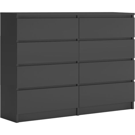 Commode 8 tiroirs : Anthracite, 120 × 101 × 39 cm (1/5)