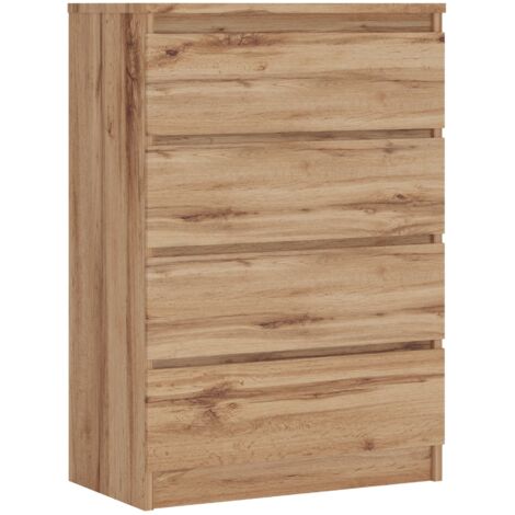 Commode 4 Tiroirs : Chêne Wotan, 70 × 39 × 101 cm (1/5)