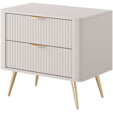 Table de chevet : 2 tiroirs, meuble : Cachemire, pieds dorés, 63,2 × 55,3 × 38cm (1/5)
