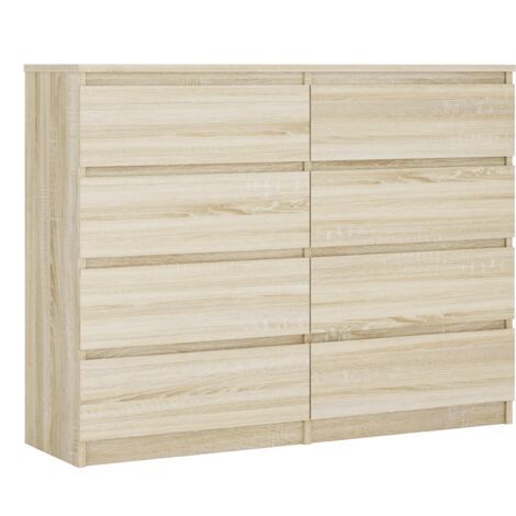 Commode 8 Tiroirs, Chêne Sonoma, 120 × 39 × 101 cm (1/5)