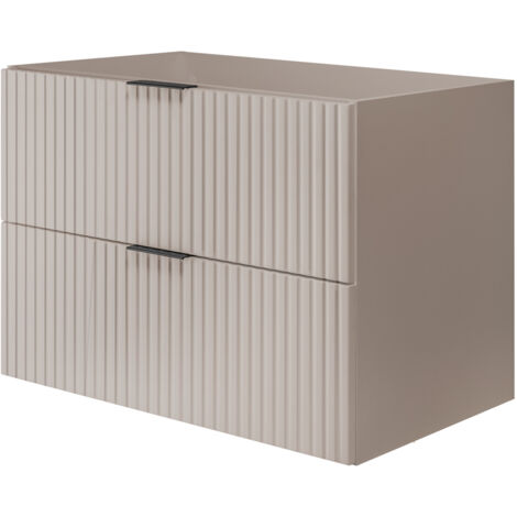 Meuble vasque, Cachemire, 80 × 57 × 46 cm, poignée noire, sans plan de travail (1/5)