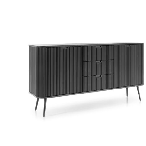 Commode Noir, pieds: Noir, 168 × 87 × 39 cm (1/3)