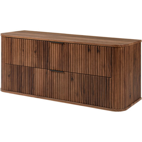 Meuble vasque suspendu pour salle de bain, chêne noyer, 120 × 51,7 × 41,5 cm (1/5)