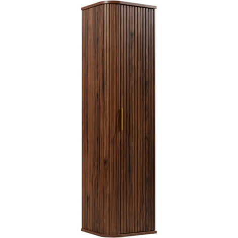 Meuble de salle de bain suspendu, chêne noyer, 35,5 × 139 × 31,5 cm (1/2)