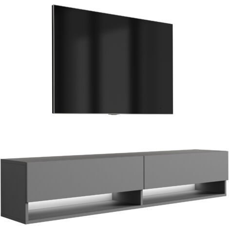 Meuble TV 170 cm Anthracite, LED blanc, 170 × 32 × 34 cm (1/5)