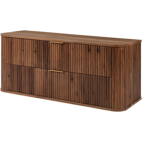 Meuble vasque suspendu pour salle de bain, chêne noyer, 120 × 51,7 × 41,5 cm