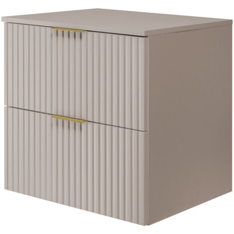 Meuble vasque, Cachemire, 60 × 57 × 46 cm, poignée dorée + Plan de travail (1/5)