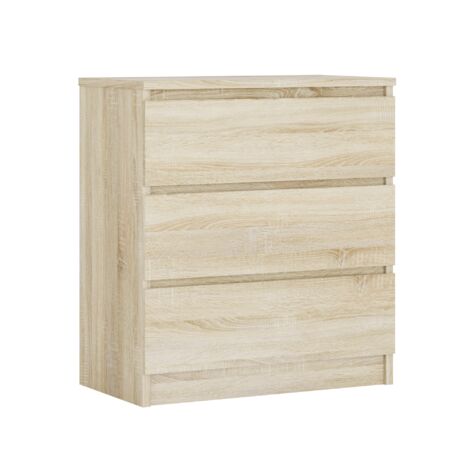 Commode 3 Tiroirs, Chêne Sonoma, 70 × 39 × 79 cm (1/5)