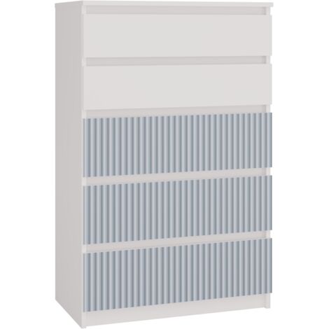 Commode, blanc / bleu, 70 × 109,5 × 40 cm (1/3)