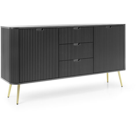 Commode Noir, pieds: or, 168 × 87 × 39 cm (1/3)