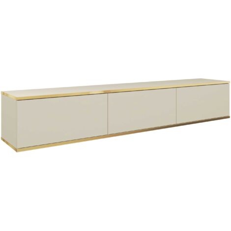 Meuble TV, Beige, 175 × 30 × 32 cm, Push to Open (1/5)