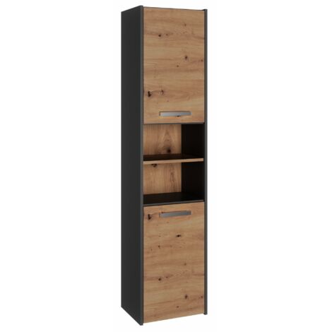Armoire de salle de bain, Anthracite / Chêne Artisan, 170 × 40 × 30 cm