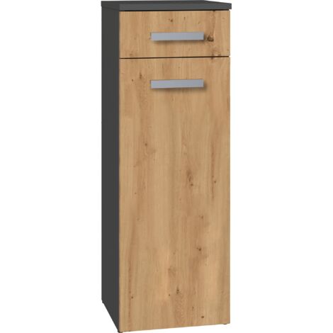 Meuble de salle de bain, Anthracite, Chêne Artisan, 85 × 30 × 30 cm (1/5)