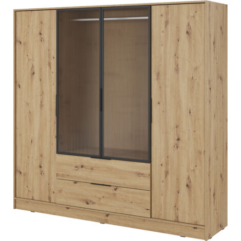 Armoire, chêne artisanal, 206 × 200 × 51 cm (1/5)