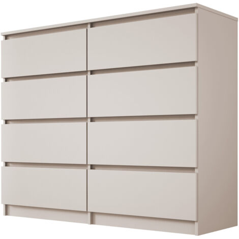 Commode : 8 tiroirs, cachemire, 120 × 102 × 39 cm