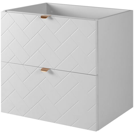 Meuble de salle de bain, Blanc Mat, 60 × 57 × 46 cm, poignées dorées (1/5)