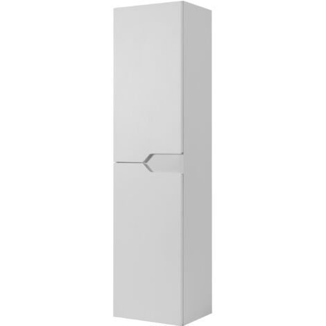Armoire de salle de bain suspendue, blanche, 35 x 136 x 27 cm (1/5)