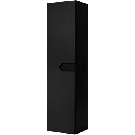 Armoire murale de salle de bain, noire, 35 x 136 x 27 cm (1/5)