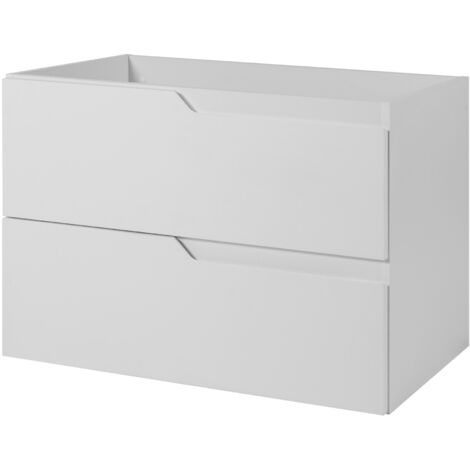 Meuble sous-vasque suspendu pour salle de bain, blanc, 80 x 57 x 46 cm, sans plateau (1/5)