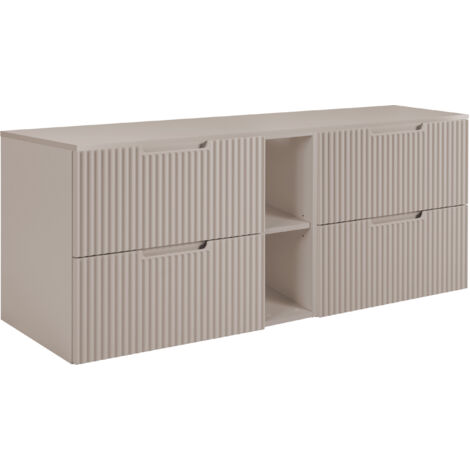 Meuble de salle de bain, cachemire, 140 (2 x 60 + 20) x 58,6 x 46 cm (1/5)