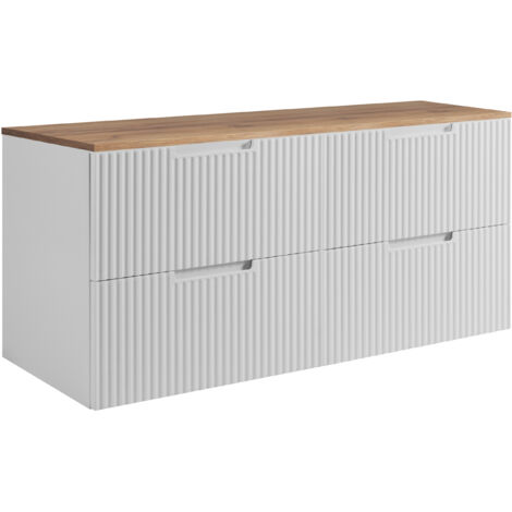 Meuble de salle de bains, blanc / chêne Craft 120 (2 x 60) x 58,6 x 46 cm (1/5)