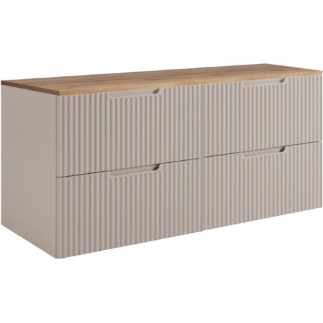 Meuble de salle de bains, cachemire / chêne Craft 120 (2 x 60) x 58,6 x 46 cm (1/5)