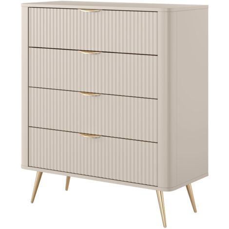 Commode : 4 Tiroirs, Bege, 88, 2 x 38 x 101, 2 cm (1/5)