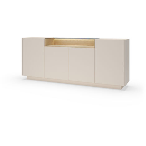 Commode, beige + chêne Crémona, 203 x 83 x 39,5 cm (1/5)