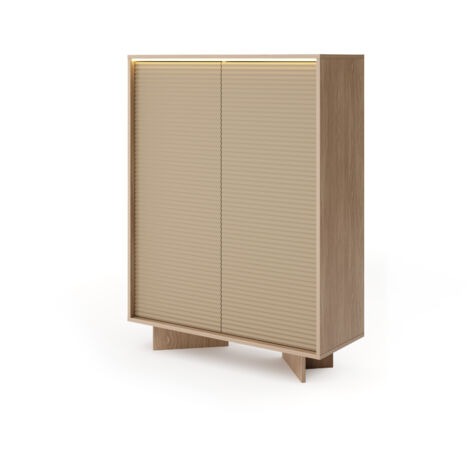 Commode, couleur : bolivar naturel + cappuccino, 103,9 x 138,4 x 40 cm (1/5)