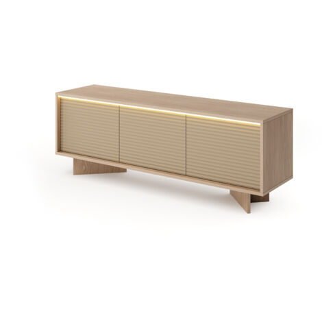 Meuble TV, couleur : bolivar naturel + cappuccino, 153,9 x 54,4 x 40 cm (1/5)