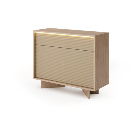 Commode, couleur : bolivar naturel + cappuccino, 103,9 x 84,4 x 40 cm (1/5)