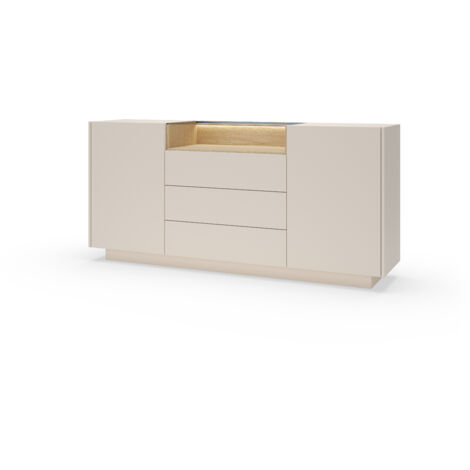 Commode, beige + chêne Crémona, 176,4 x 83 x 39,5 cm (1/5)