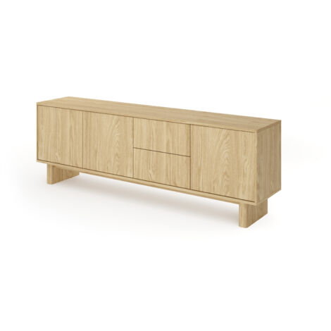 Meuble TV, couleur : chêne huilé, 183,3 x 61,7 x 38,1 cm (1/5)
