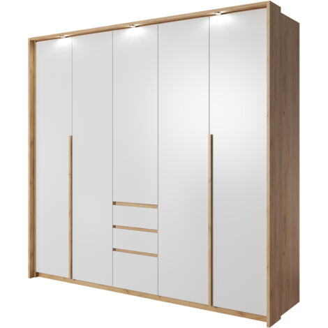 Armoire, chêne craft et blanc, 229,4 x 215,5 x 65 cm (1/5)