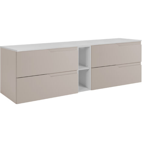 Ensemble de meubles de salle de bain sous vasque, cachemire / blanc, 180 (2 x 80 + 20) x 46 x 58 cm (1/5)