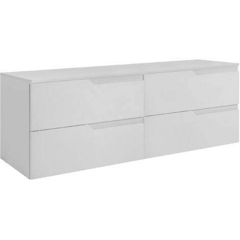 Ensemble de meubles de salle de bain sous vasque, blanc, 160 (2 x 80) x 46 x 58 cm (1/5)