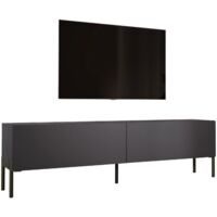 Meuble TV : Anthracite, pieds noires, 170 × 52 × 32 cm