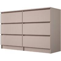 Commode : 6 tiroirs, caramel, 120 × 79 × 39 cm