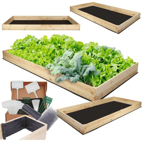 MODO24 Carré potager ZP06 surélevé en bois de pin massif pour jardin et terrasse, 18x163x100 cm, naturel