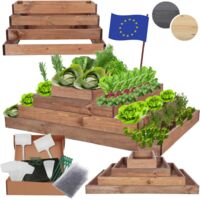 MODO24 ZP09 Carré potager surélevé en escalier modulable, bois de pin, herbes/légumes, jardin/terrasse/balcon, 36x117x60 cm, marron