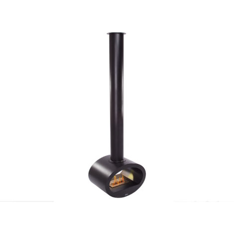 Purline – Chimenea de bioetanol de techo grande – Acero negro – Potencia 2KW – Incluye kit de colgado y depósito de 1.5L (1/5)