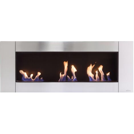 Purline – Chimenea de bioetanol panorámica 3 quemadores – Potencia 6KW – Kit de colgado incluido – Diseño moderno para pared (1/10)
