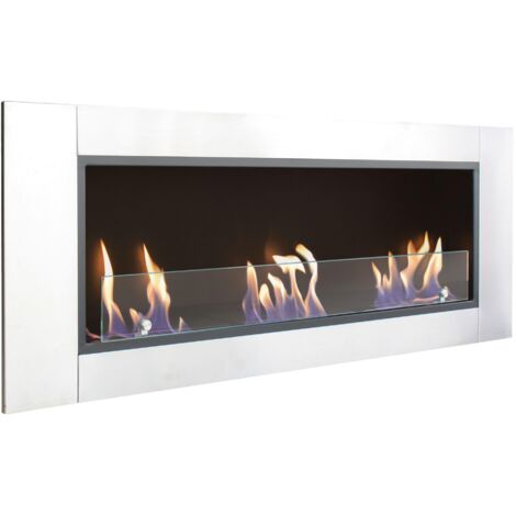 Purline – Chimenea de bioetanol panorámica 6KW con 3 quemadores – Diseño moderno para pared – Fibra cerámica para seguridad – Dimensiones 150x15x54cm (1/5)