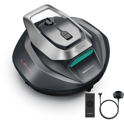 Ultenic Pooleco 10S - Robot Limpiafondos Piscina - 90Min - 80m² - Recogida sin Poste - Estacionamiento Automático - Aspirador Piscina Fondos sin Cable con 2 Motores - 5200mAh - para Piscina Elevada y