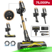 Ultenic Aspirateur Balai sans Fil UU15, Autonimie de 70min, 75KPA, Auto-portant, Greeneye™ Technologie, 1.2L, Or